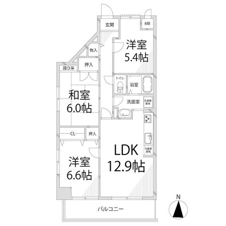 キャッスルコート東辻井の物件間取画像